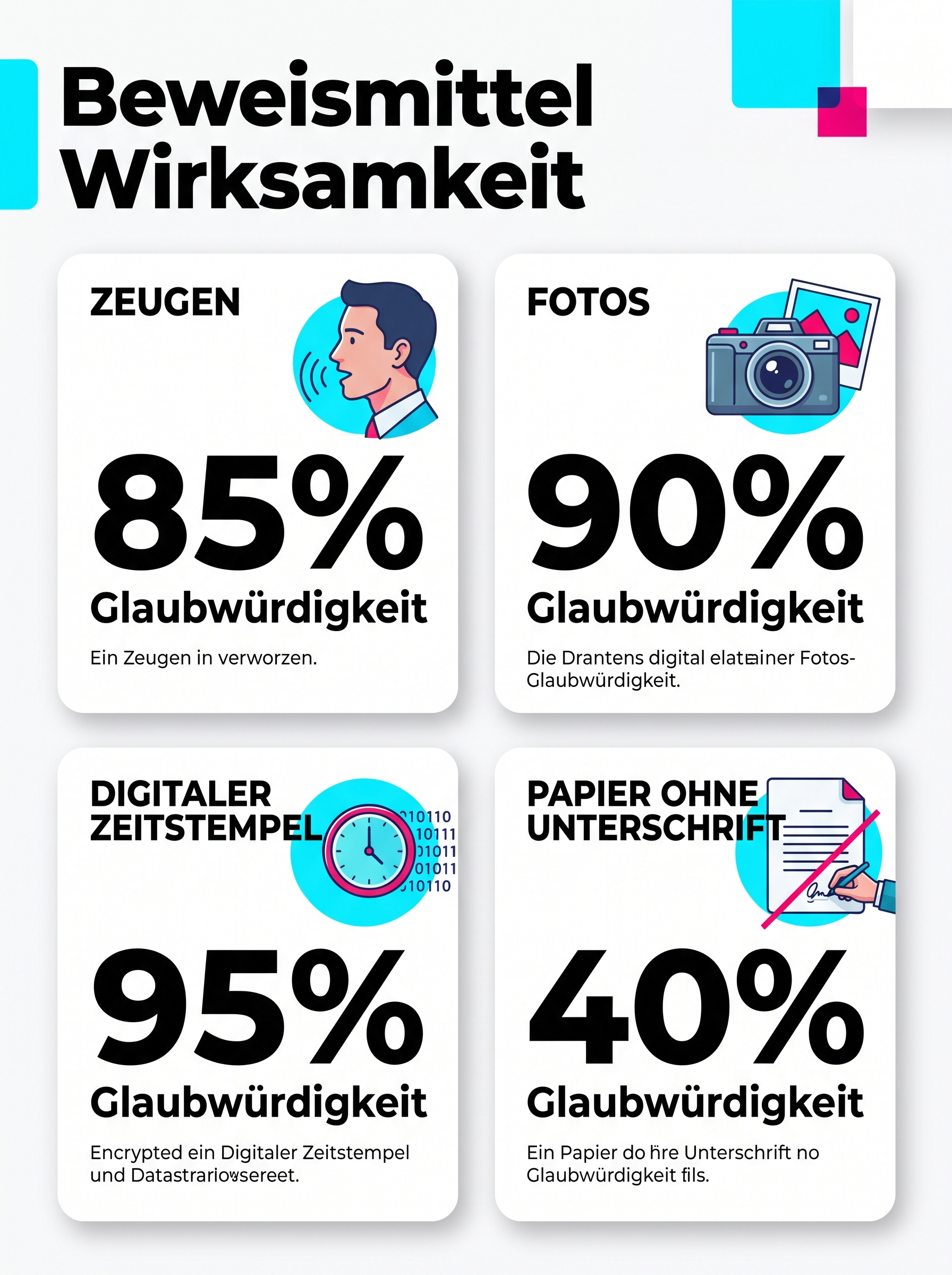 Beweismittel Wirksamkeit